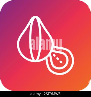 Illustrazione del disegno dell'icona del vettore castagno Illustrazione Vettoriale