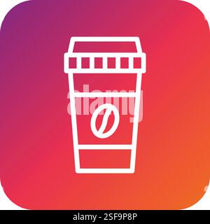 Illustrazione del design dell'icona vettoriale della tazza di caffè Illustrazione Vettoriale