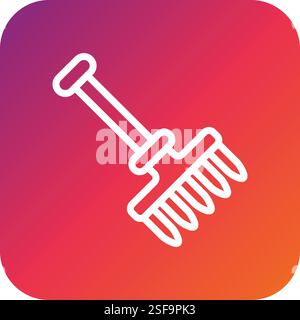 Illustrazione del disegno dell'icona del vettore rake Illustrazione Vettoriale