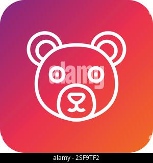 Illustrazione del disegno dell'icona del vettore di orso Illustrazione Vettoriale