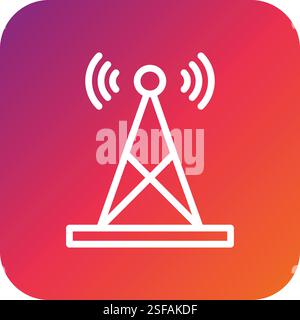 Illustrazione di progettazione dell'icona del vettore della torretta di segnalazione Illustrazione Vettoriale