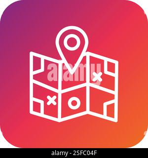 Illustrazione del disegno dell'icona del vettore della mappa Illustrazione Vettoriale