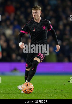 Brighton e Hove, Regno Unito. 8 febbraio 2025. Brighton e Hove Brighton, Inghilterra, 2025 8 febbraio. Cole Palmer del Chelsea durante la partita di football del quarto turno della Coppa d'Emirati Arabi tra Brighton & Hove Albion e Chelsea all'American Express Stadium, Inghilterra. (David Horton/SPP) (David Horton/SPP) credito: SPP Sport Press Photo. /Alamy Live News Foto Stock