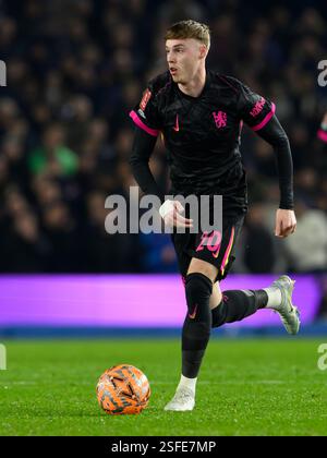 Brighton e Hove, Regno Unito. 8 febbraio 2025. Brighton e Hove Brighton, Inghilterra, 2025 8 febbraio. Cole Palmer del Chelsea durante la partita di football del quarto turno della Coppa d'Emirati Arabi tra Brighton & Hove Albion e Chelsea all'American Express Stadium, Inghilterra. (David Horton/SPP) (David Horton/SPP) credito: SPP Sport Press Photo. /Alamy Live News Foto Stock