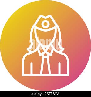 Illustrazione del design dell'icona del vettore Air hostess Illustrazione Vettoriale