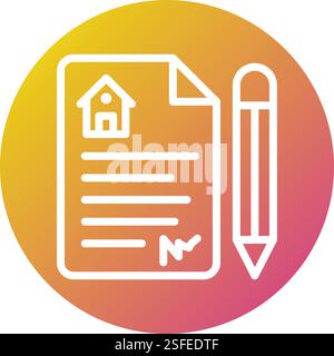Illustrazione di progettazione dell'icona del vettore contrattuale Illustrazione Vettoriale