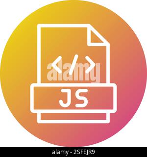 Illustrazione della progettazione dell'icona del vettore JavaScript Illustrazione Vettoriale