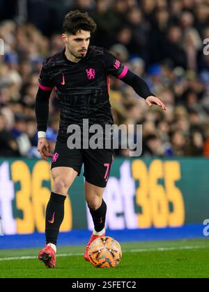 Brighton e Hove, Regno Unito. 8 febbraio 2025. Brighton e Hove Brighton, Inghilterra, 2025 8 febbraio. Pedro Neto del Chelsea durante la partita di football del quarto turno della Emirates fa Cup tra Brighton & Hove Albion e Chelsea all'American Express Stadium, Inghilterra. (David Horton/SPP) (David Horton/SPP) credito: SPP Sport Press Photo. /Alamy Live News Foto Stock