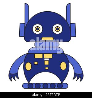 robot in stile piatto, vettoriale Illustrazione Vettoriale