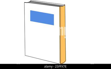 libro di un vettore isolato per il disegno a linea continua Illustrazione Vettoriale