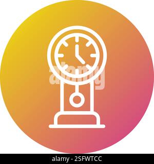 Illustrazione del disegno dell'icona del vettore orologio Illustrazione Vettoriale