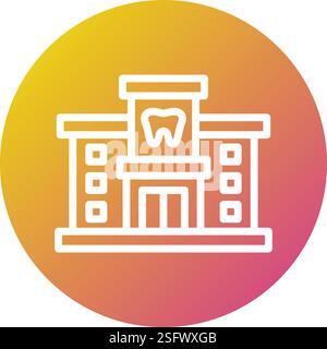 Illustrazione del disegno dell'icona del vettore della clinica dentale Illustrazione Vettoriale