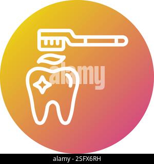 Illustrazione del design dell'icona del vettore di pulizia dei denti Illustrazione Vettoriale