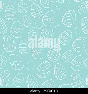Seamless pattern with Easter eggs. Hand drawn illustration Illustrazione Vettoriale