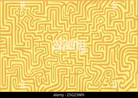 toni gialli che mostrano tracciati e motivi complessi Illustrazione Vettoriale