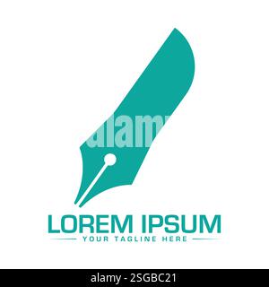 Design del logo della penna Illustrazione Vettoriale