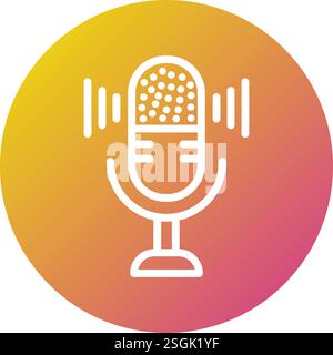 Illustrazione del progetto dell'icona del vettore microfono Illustrazione Vettoriale