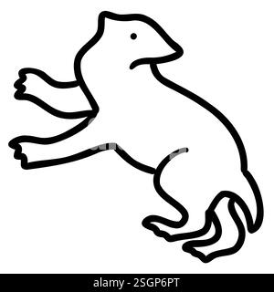 Logo degli animali di Badger in stile fumetto. Illustrazione vettoriale isolata su sfondo bianco. Illustrazione Vettoriale