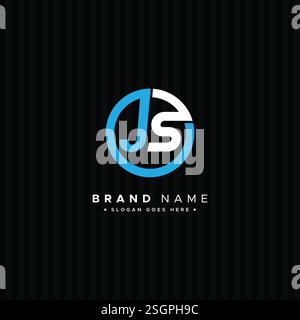 Logo JS Vector iniziale - elegante modello monogramma per lettere J e S per la tua azienda Illustrazione Vettoriale