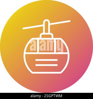 Cabina della funivia illustrazione del design dell'icona del vettore Illustrazione Vettoriale