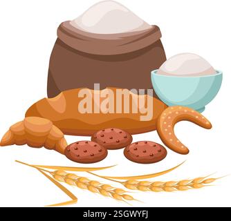 Prodotti da forno colorati Illustrazione Vettoriale