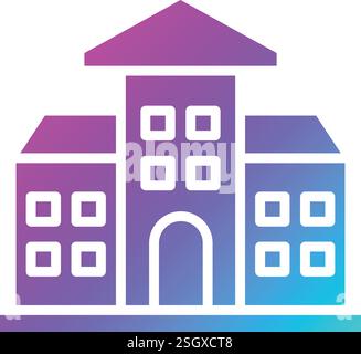 Illustrazione della progettazione dell'icona del vettore scolastico Illustrazione Vettoriale