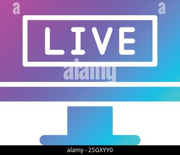 Illustrazione di progettazione dell'icona del vettore Live Stream Illustrazione Vettoriale