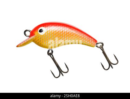 Esca da pesca isolata su sfondo bianco Foto Stock