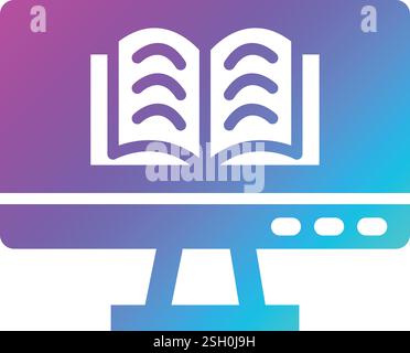 Illustrazione di progettazione dell'icona vettoriale di apprendimento online Illustrazione Vettoriale