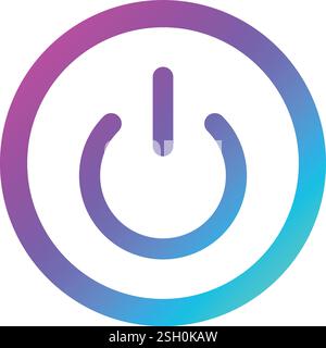 Illustrazione di progettazione dell'icona vettoriale del pulsante di accensione Illustrazione Vettoriale