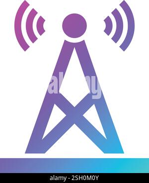 Illustrazione di progettazione dell'icona del vettore della torretta di segnalazione Illustrazione Vettoriale