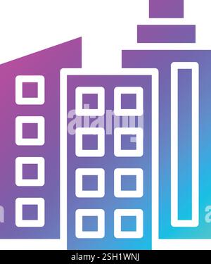 Illustrazione di progettazione dell'icona Vector dell'edificio per uffici Illustrazione Vettoriale