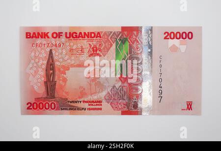 Banconota da 000 scellini, scellino ugandese, UGX, Uganda, Africa orientale Foto Stock