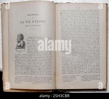 La Fontaine - Choix de Fables - 36a edizione - Armand Colin, Parigi, Francia, 1910 - Fragments de la vie d'Esope Foto Stock