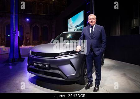 Torino, Italia. 10 febbraio 2025. Alfredo Altavilla partecipa al lancio del b-suv di BYD, atto II Torino, Italia - Lunedì, 10 febbraio 2025 - Cronaca - foto Andrea Alfano/LaPresse Alfredo Altavilla prende il parto per il lancio di BYD b-suv atto II. Torino, Italia - lunedì 10 febbraio 2025 - News - Andrea Alfano/LaPresse credito: LaPresse/Alamy Live News Foto Stock