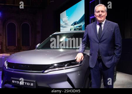 Torino, Italia. 10 febbraio 2025. Alfredo Altavilla partecipa al lancio del b-suv di BYD, atto II Torino, Italia - Lunedì, 10 febbraio 2025 - Cronaca - foto Andrea Alfano/LaPresse Alfredo Altavilla prende il parto per il lancio di BYD b-suv atto II. Torino, Italia - lunedì 10 febbraio 2025 - News - Andrea Alfano/LaPresse credito: LaPresse/Alamy Live News Foto Stock