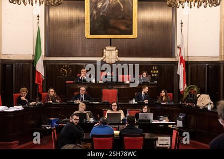 Milano, Italia. 10 febbraio 2025. Consiglio Comunale MilanoMilano - Italia - Cronaca Lunedì, 10 febbraio 2025 (foto di Marco Ottico/Lapresse) Milano comune Milano, Italia - News lunedì 10 febbraio 2025 (foto di Marco Ottico/Lapresse) crediti: LaPresse/Alamy Live News Foto Stock