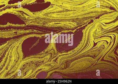 Texture marmoglio Ebru con motivi floreali Foto Stock