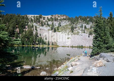 Mineral, California - Emerald Lake nel Lassen Volcanic National Park. Foto Stock