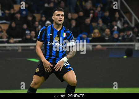 Milano, Italia. 10 febbraio 2025. Lautaro Martinez durante la partita di serie A Inter vs Fiorentina a Milano Stadio Giuseppe Meazza, 10 febbraio 2025 Credit: Independent Photo Agency/Alamy Live News Foto Stock