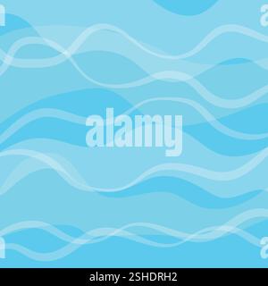 Sfondo sovrapposto con superficie d'acqua blu. Illustrazione vettoriale. Illustrazione Vettoriale