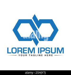 AB Letter Logo Design Illustrazione Vettoriale