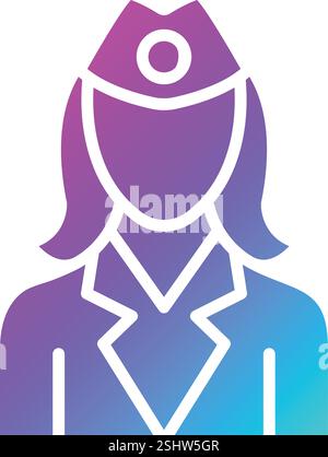 Illustrazione di progettazione dell'icona del vettore dell'addetto di volo Illustrazione Vettoriale