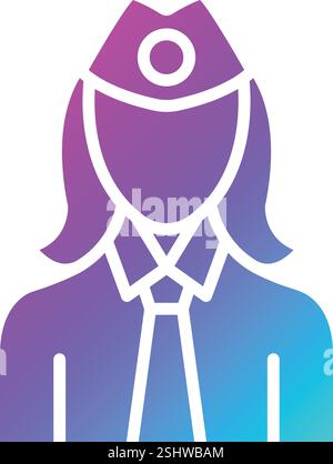 Illustrazione del design dell'icona del vettore Air hostess Illustrazione Vettoriale