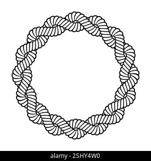 Telaio a treccia celtica struttura a corda intrecciata rotonda, treccia irlandese Illustrazione Vettoriale