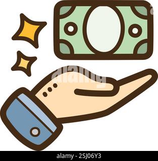 Illustrazione e grafica vettoriale cashback. Parte della categoria e-commerce. Illustrazione Vettoriale