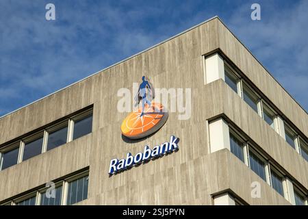 Rabobank Beneluxlaan 31 Utrecht, Paesi Bassi. Logo sull'edificio. Foto Stock