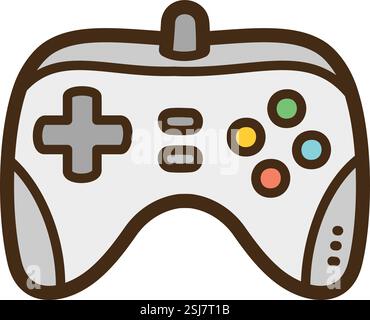 Illustrazione e grafica del doodle vettoriale del controller di gioco. Parte della categoria elettronica. Illustrazione Vettoriale