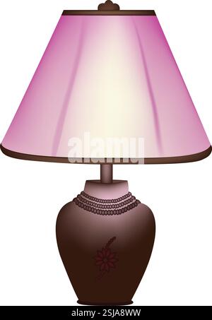 Collezione di eleganti lampade da tavolo con design e colori diversi, perfette per il design vettoriale dell'arredamento di casa e ufficio Illustrazione Vettoriale