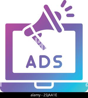 Pubblicità online illustrazione del design dell'icona del vettore Illustrazione Vettoriale